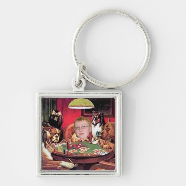 Porte-clés Les chiens jouant l'exploit de peinture de (Devant)