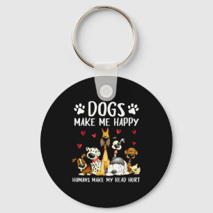 Porte-clés Les chiens me rendent heureux les humains me font 