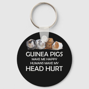Porte-clés Les cochons de Guinée me rendent heureux Humains m
