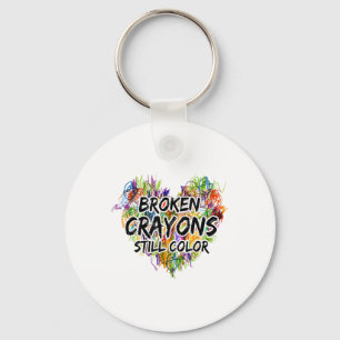 Porte-clés Les crayons cassés colorent encore la sensibilisat