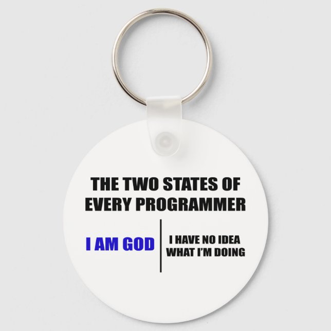 Porte-clés Les deux états de chaque programmeur (Recto)