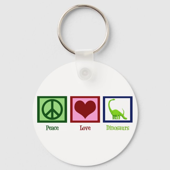 Porte-clés Les dinosaures de l'amour de la paix (Recto)