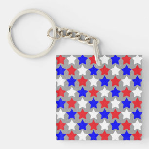 Porte-clés Les étoiles rouges, blanches et bleues sont porte