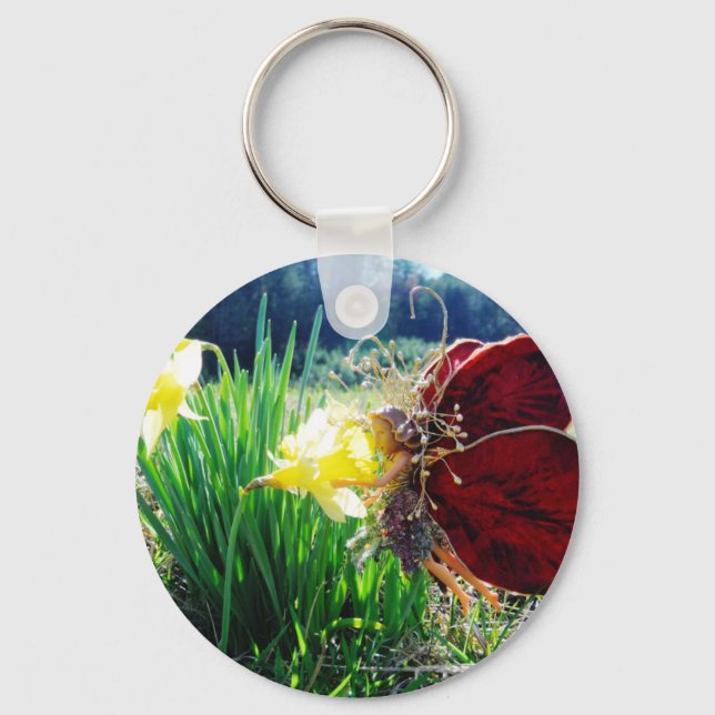Porte-clés Les fées dans les jonquilles (Recto)