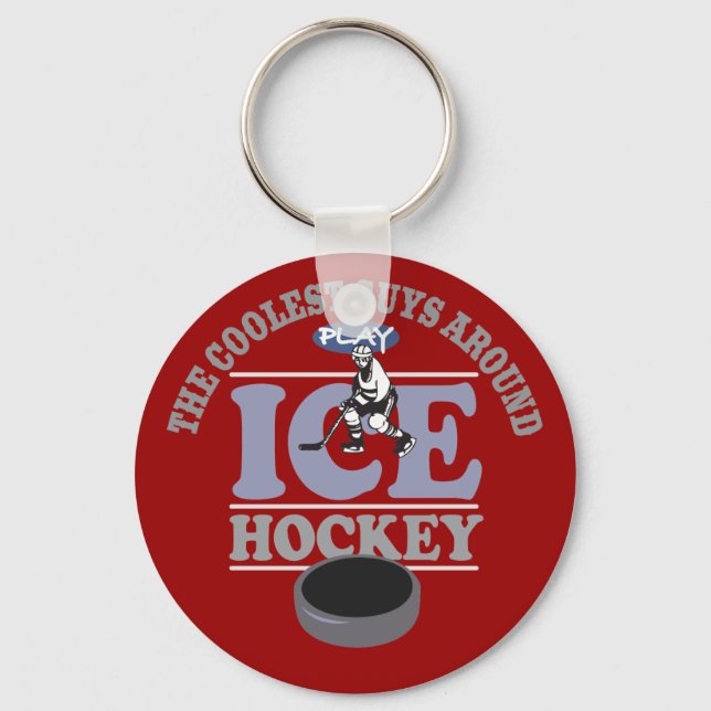 Porte-clés Les gars les plus cool jouent au hockey (Recto)