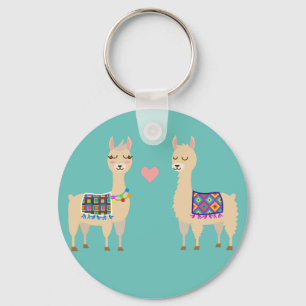 Porte-clés Les lamas amoureuses