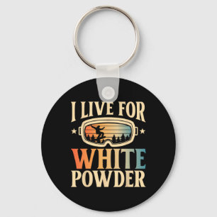 Porte-clés Les Lunettes De Snowboard Je Vis Pour La Poudre Bl