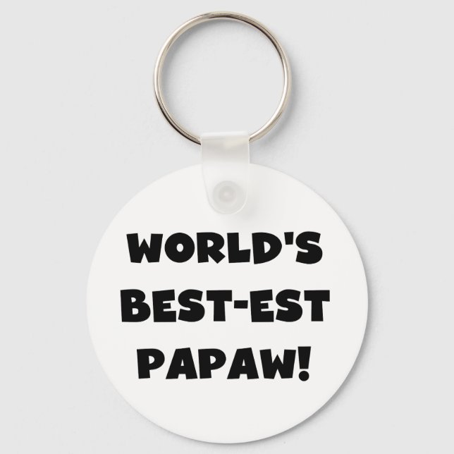 Porte-clés Les meilleurs cadeaux Papaw du monde de Black Text (Recto)