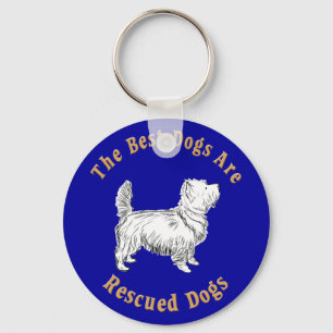Porte-clés Les Meilleurs Chiens Sont Secourus (Cairn Terrier)