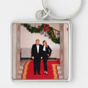 Porte-clés Les pas de Noël Président Donald Trump & Melania