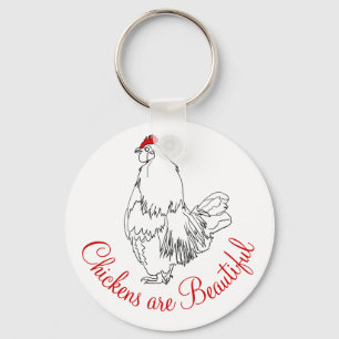 Porte-clés Les poulets sont de beaux dessins de mignons anima