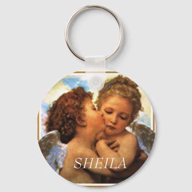 Porte-clés les premières chérubines de baiser, SHEILA (Recto)