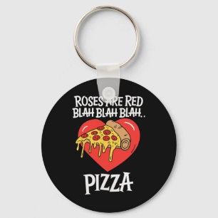 Porte-clés Les roses sont Red Blah Pizza Valentine Day