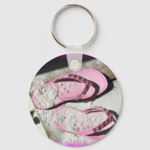 Porte-clés Les sandales arénacées roses de bascule