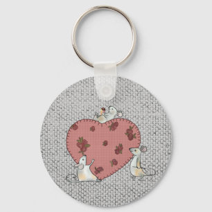 Porte-clés Les souris coulent le coeur