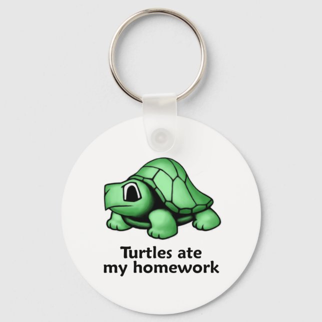 Porte-clés Les tortues ont mangé mes devoirs (Recto)