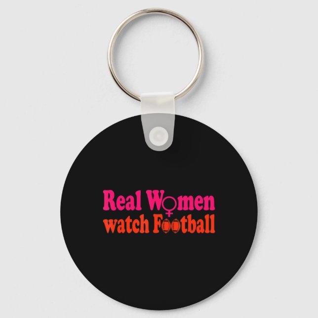 Porte-clés Les vraies femmes regardent le football (Recto)