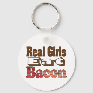 Porte-clés Les vraies filles mangent Bacon