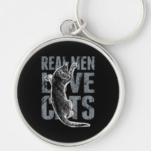 Porte-clés Les vrais hommes aiment les chats Décor