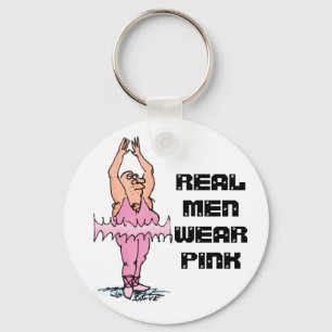 Porte-clés Les vrais Hommes Portent Rose Drôle Graisse Ballet