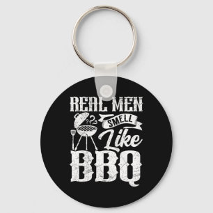Porte-clés Les vrais hommes sentent comme un barbecue fumoir