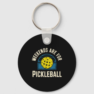 Porte-clés Les week-ends sont pour le pickleball drôle pickle