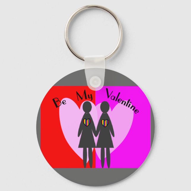 Porte-clés Lesbian "Be my Valentine"-Cartes & Cadeaux (Recto)