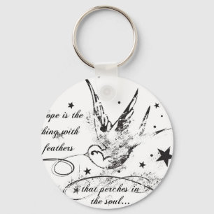 Porte-clés L'espoir est la chose avec des plumes