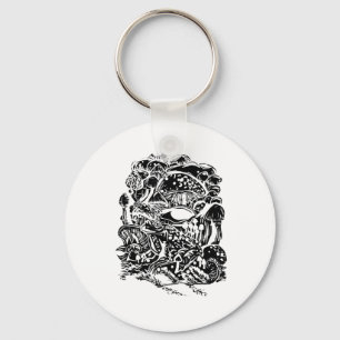 Porte-clés l'esthétique Cottagecore Grenouille Champignon Art