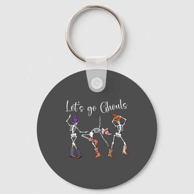 Porte-clés Let's Go Ghouls Dancing Skeleton Cowboy Western Ha (Recto)