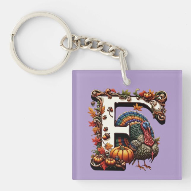 Porte-clés Letter f Thanksgiving gift style  (Devant)