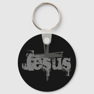 Porte-clés lettrage JESUS amusant + CROSS  