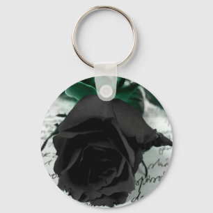 Porte-clés LETTRE Abstraite Rose noire Fleur