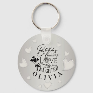 Porte-clés Lettre d'anniversaire minimaliste pour fille