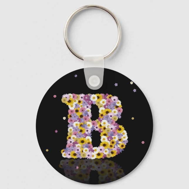 Porte-clés Lettre de fleurs B (Recto)