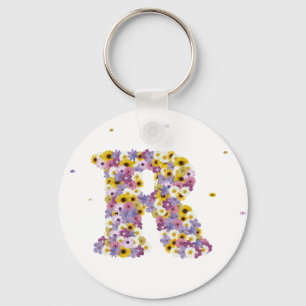Porte-clés Lettre de fleurs R