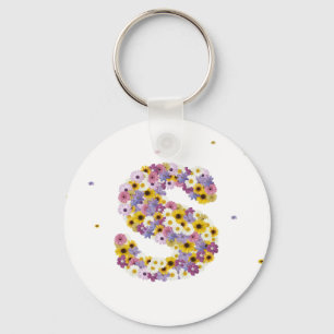 Porte-clés Lettre de fleurs S