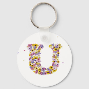 Porte-clés Lettre de fleurs U