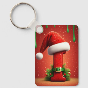 Porte-clés Lettre de Santa I avec style d'ornement de Noël 🎄