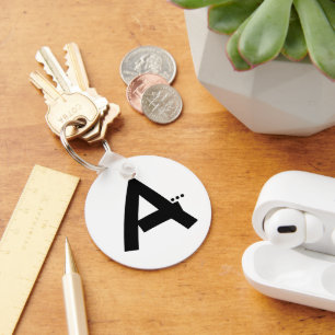 Porte-clés Lettre initiale A Monogramme Porte - clé moderne