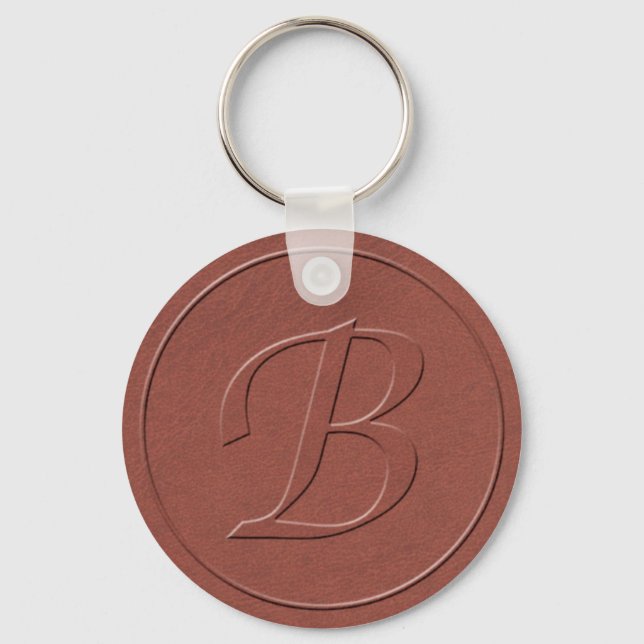 Porte-clés Lettre initiale B Faux Embossée Clé d'impression e (Recto)