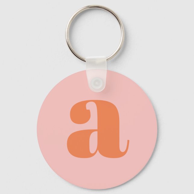 Porte-clés Lettre initiale de monogramme moderne pastel rose  (Recto)