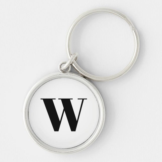 Porte-clés Lettre initiale de monogramme noir (Devant)