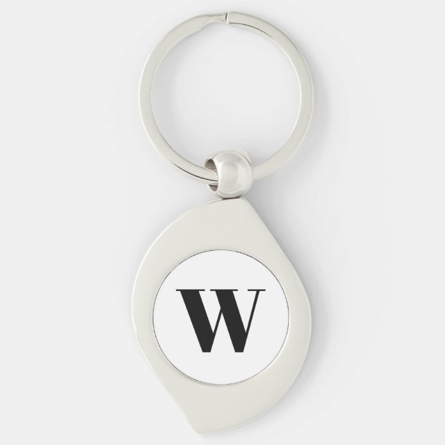 Porte-clés Lettre initiale de monogramme noir (Devant)