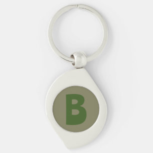 Porte-clés LETTRE INITIALE Élégante MONOGRAPHIQUE VERT