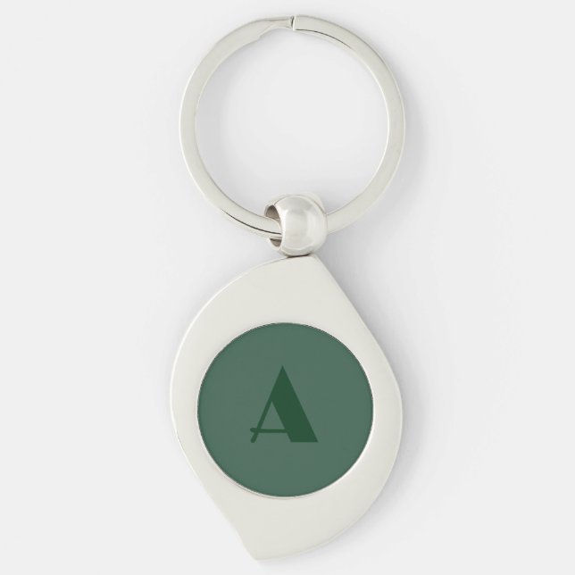 Porte-clés LETTRE INITIALE MONOGRAPHIQUE Personnalisée Vert c (Devant)