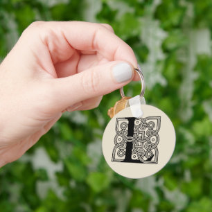 Porte-clés Lettre L Vintage Céleste noeud Monogramme