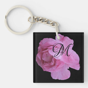 Porte-clés Lettre M monogramme personnalisable rose tendance