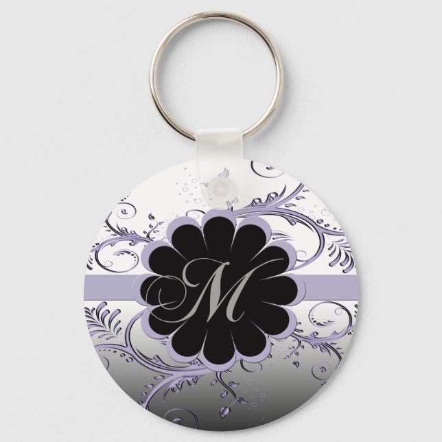 Porte-clés Lettre monogramme M Violet (Recto)
