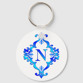 Porte-clés Lettre N bleu